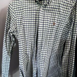 Ralph Lauren Men's Checkered Shirt - Green, Blue, and White